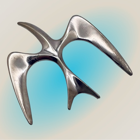 Vintage 1974 Sarah Coventry Silver Tone Mr Seagull Brooch - Picture 4 of 9